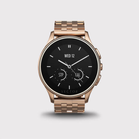 Open Box - Vector Luna Smart Watch - Rose Gold Case with Rose Gold Bracelet