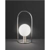 GRADE A1 - Silver Table Lamp with Opal White Glass - Verre