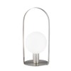 GRADE A1 - Silver Table Lamp with Opal White Glass - Verre