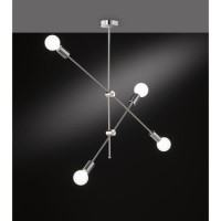 GRADE A1 - WOFi Modern 4 Light Pendant Light with Matt Nickel Finish - Sara Range