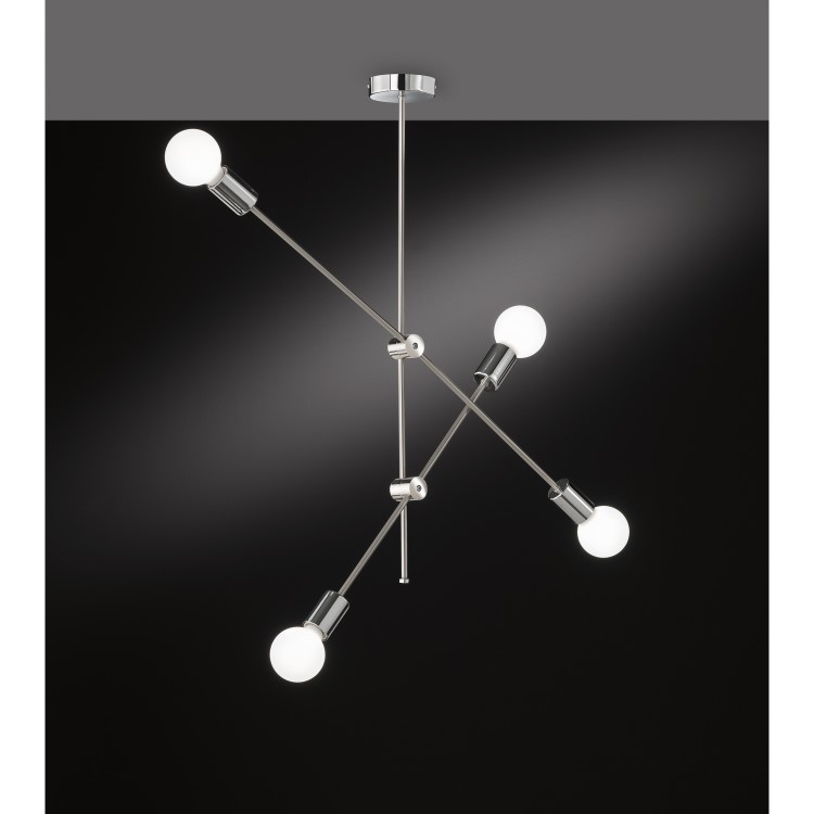 GRADE A1 - WOFi Modern 4 Light Pendant Light with Matt Nickel Finish - Sara Range