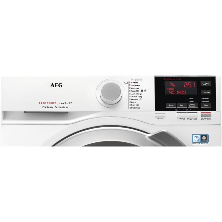 Refurbished AEG 6FBG942R Freestanding 9KG 1400 Spin Washing Machine White