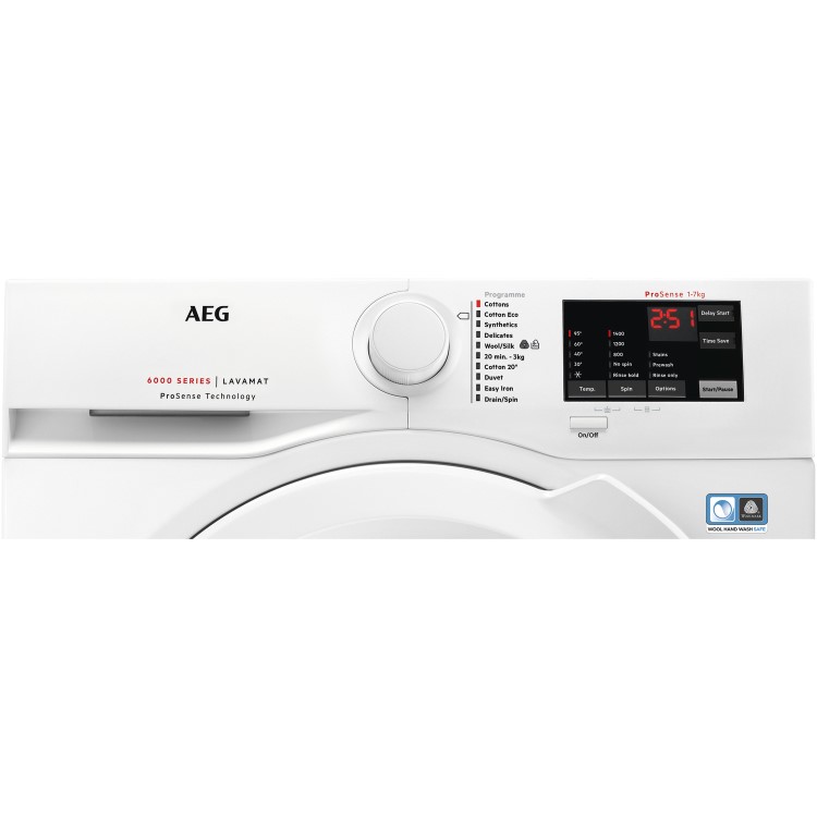 AEG L6FBI741N 6000 Series 7kg 1400rpm Freestanding Washing Machine - White