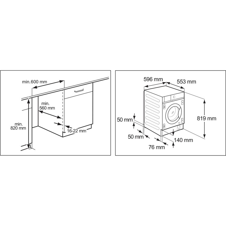 AEG 7000 Series 7kg 1400rpm Integrated Washing Machine