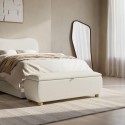 LAC002 Cream Upholstered Ottoman Storage Blanket Box 124cm - Lacey