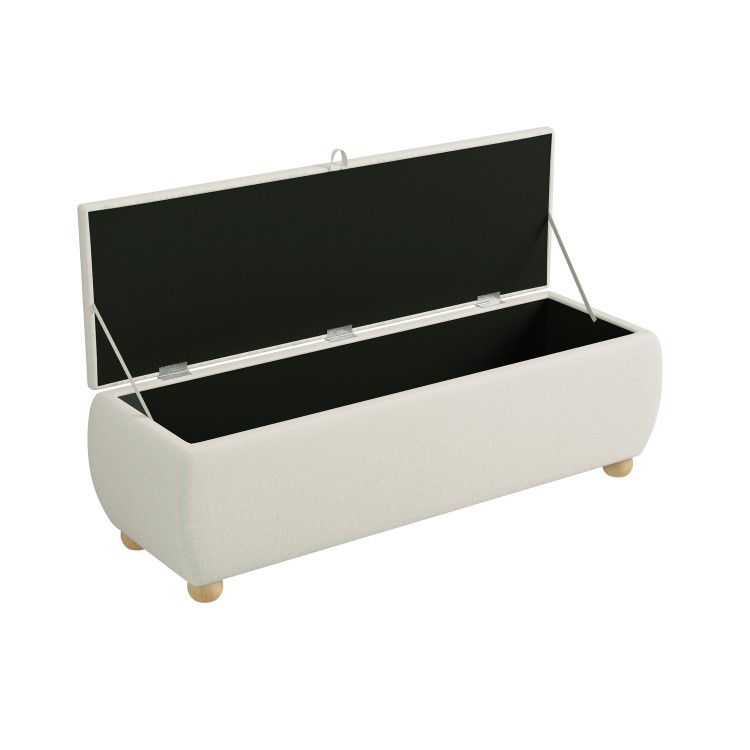 Cream Upholstered Ottoman Storage Blanket Box 124cm - Lacey