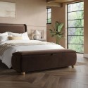 LAC003 Brown Velvet Ottoman Storage Blanket Box 150cm - Lacey