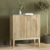 Small Solid Mango Wood Sideboard with Fluted Detail - Linea