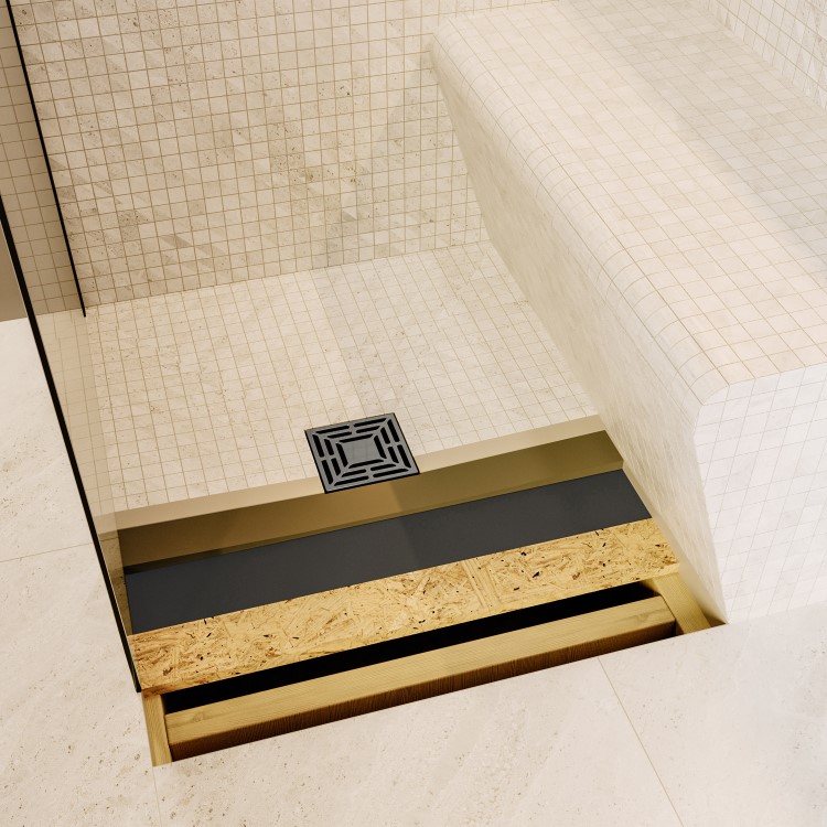 GRADE A1 - 1700 x 800mm Wet Room Shower Tray Formers (Tile-Ready Boards) with Square Waste