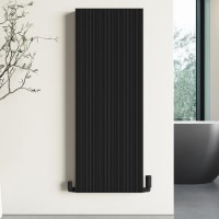 Black Designer Vertical Single Panel Radiator 1200 x 440mm - Laguna