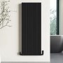 Black Designer Vertical Single Panel Radiator 1200 x 440mm - Laguna