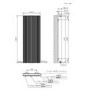 Black Designer Vertical Single Panel Radiator 1200 x 440mm - Laguna