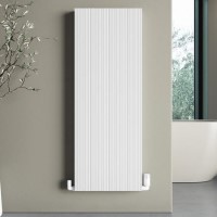 White Designer Vertical Single Panel Radiator 1200 x 440mm - Laguna