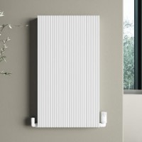 GRADE A1 - White Designer Fluted Vertical Radiator 800 x 440mm - Laguna