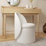 Cream Boucle Dressing Table Chair with Ottoman Storage - Leah