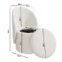 Cream Boucle Dressing Table Chair with Ottoman Storage - Leah