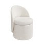 Cream Boucle Dressing Table Chair with Ottoman Storage - Leah