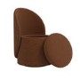 Burnt Orange Chenille Ottoman Dressing Table Chair - Leah