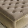 Large Rectangular Mink Velvet Upholstered Coffee Table Footstool - Lillian