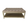 Large Rectangular Mink Velvet Upholstered Coffee Table Footstool - Lillian