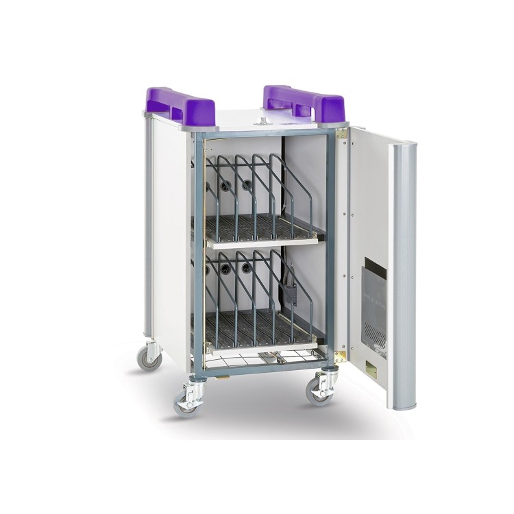 LapCabby 10V - 10 laptops or chromebooks up to 19' - vertical storage 2 Sliding shelves