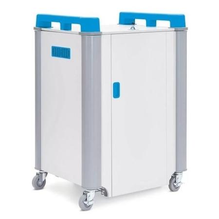 LapCabby 16 Laptops or Chromebooks and Tablets up to 19" Sliding Tray Charging Trolley