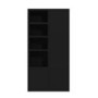 Tall Black Wooden Office Cupboard - Larsen