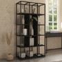Tall Black Metal Industrial Bookshelves - Larsen