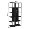 Tall Black Metal Industrial Bookshelves - Larsen