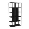 Tall Black Metal Industrial Bookshelves - Larsen