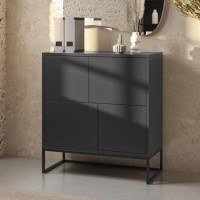 Matt Black Multi Office Cupboard - Larsen Matt Black Multi Office Cupboard - Larsen