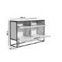 White Ribbed Office Storage Cabinet - Larsen
