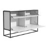 White Ribbed Office Storage Cabinet - Larsen