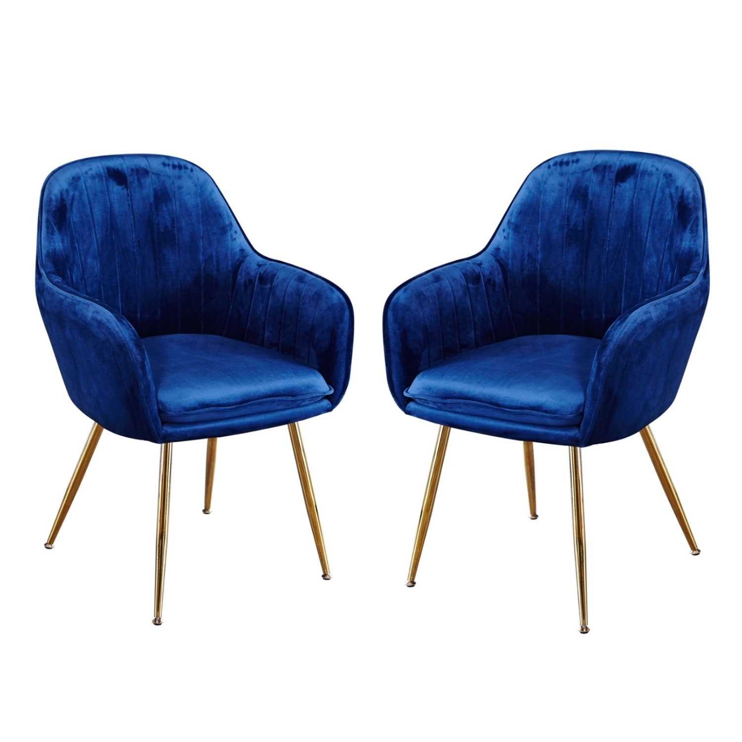 Set of Navy Velvet Armchair Dining Chairs Lara Page