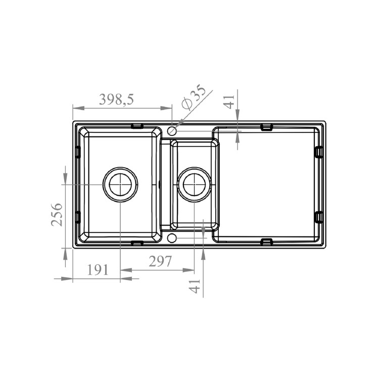 1.5 Bowl White Granite Composite Inset Kitchen Sink & Waste - 1017 x 512mm - Laurie