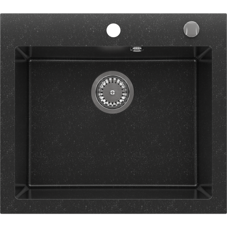 Single Bowl Black Inset Composite Sink with Tap Deck - Enza Laurie