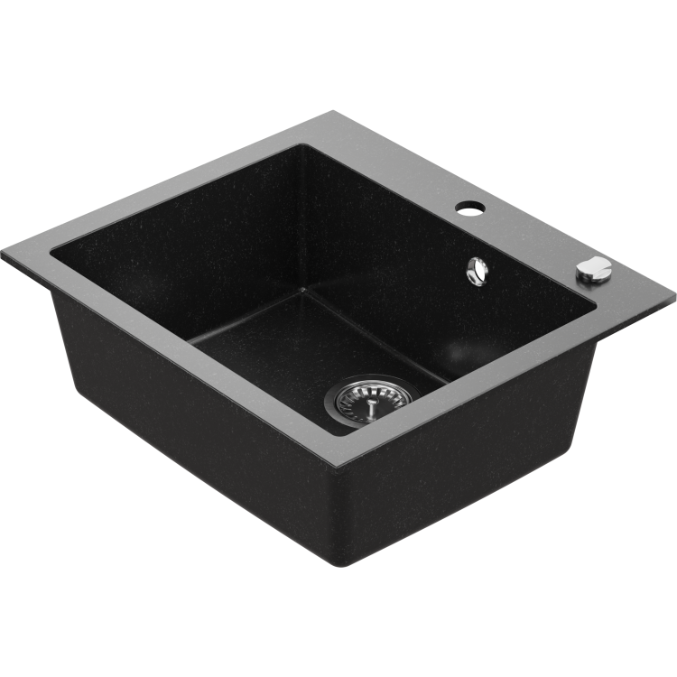 Single Bowl Black Inset Composite Sink with Tap Deck - Enza Laurie