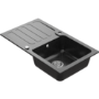 1 Bowl Black Inset Granite Composite Kitchen Sink with Reversible Drainer - Enza Laurie