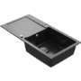 Large 1 Bowl Black Granite Composite Inset Kitchen Sink & Waste - 970 x 500mm - Laurie