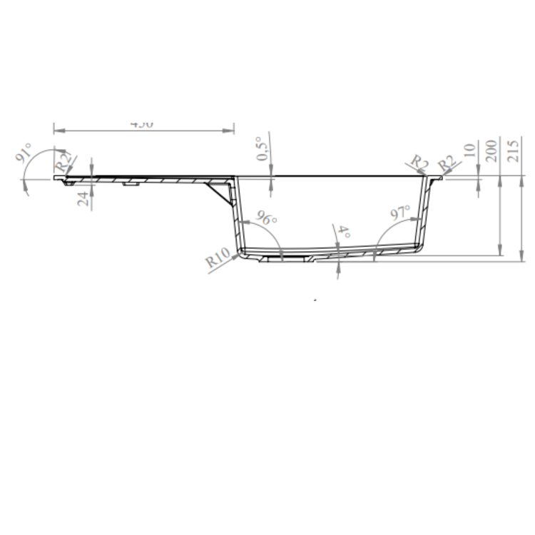 ONLY OPENED - Large Single Bowl Black Inset Granite Composite Kitchen Sink with Reversible Drainer - Enza Laurie