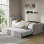 Grey Velvet Single Guest Bed with Trundle - Layla
