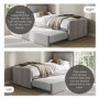 Grey Velvet Single Guest Bed with Trundle - Layla