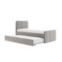 Grey Velvet Single Guest Bed with Trundle - Layla