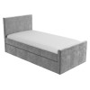 Single Guest Bed with Trundle in Grey Velvet - Layla