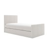 Single Guest Bed with Trundle in Cream Fabric - Layla