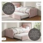 Pink Velvet Single Guest Bed with Trundle - Layla