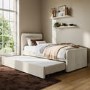 Cream Velvet Single Guest Bed with Trundle - Layla