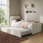Cream Velvet Single Guest Bed with Trundle - Layla