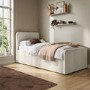 Cream Velvet Single Guest Bed with Trundle - Layla