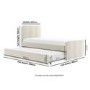 Cream Velvet Single Guest Bed with Trundle - Layla